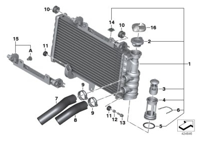 K73 (F 800 R) F 800 R 15 (0B04, 0B14) ECE : 17_0372 Kühler