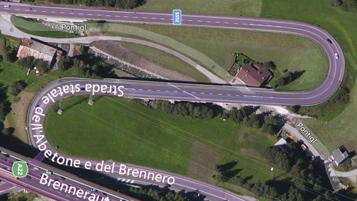 Schöner Doppel-Hundertachtziger am Brenner, Südtirol